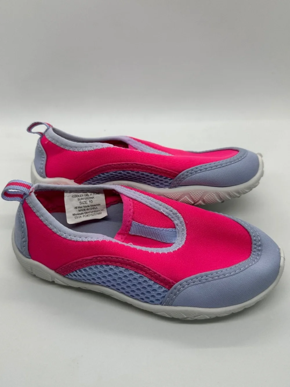 Wave Zone Water Shoes Toddler Size 10 Pink & Lavender Slip-On